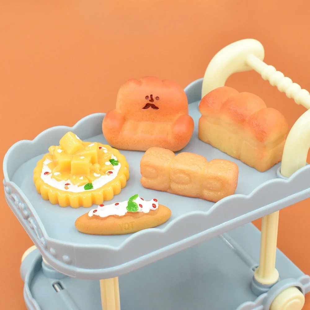 Mini Kawaii Resin New 3D Bread DIY Miniature Dollhouse Figure Flatback Crafts Materials Embellishments Flatbacks Accessories