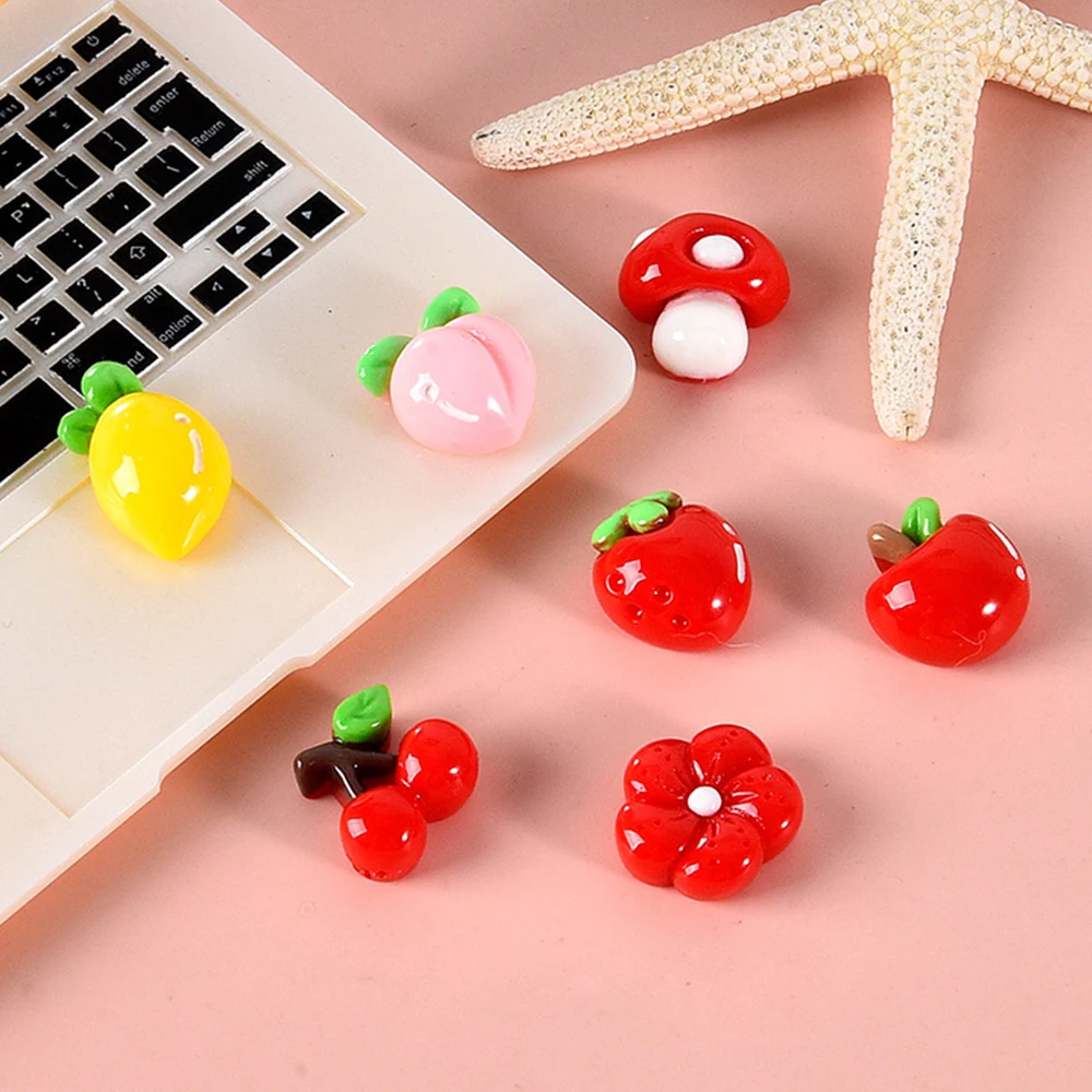 20PCS Shiny Small Red Fruit Series Resin Flatback Cabochons For Hairpin Scrapbooking DIY Jewelry Craft Decoration Accessories