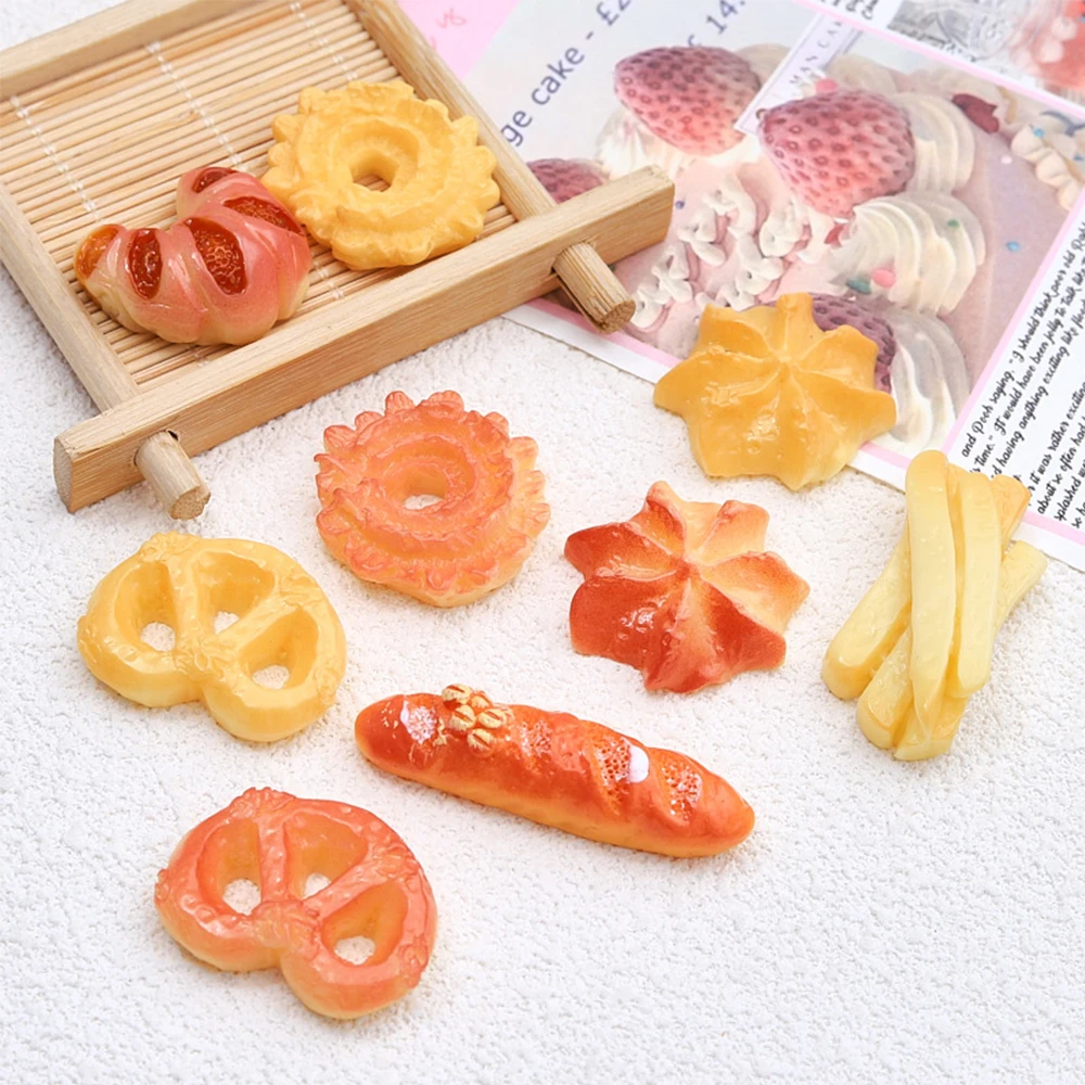 10PCS Shiny French Fries Series Resin Flatback Cabochons For Hairpin Scrapbooking DIY Jewelry Craft Decoration Accessories