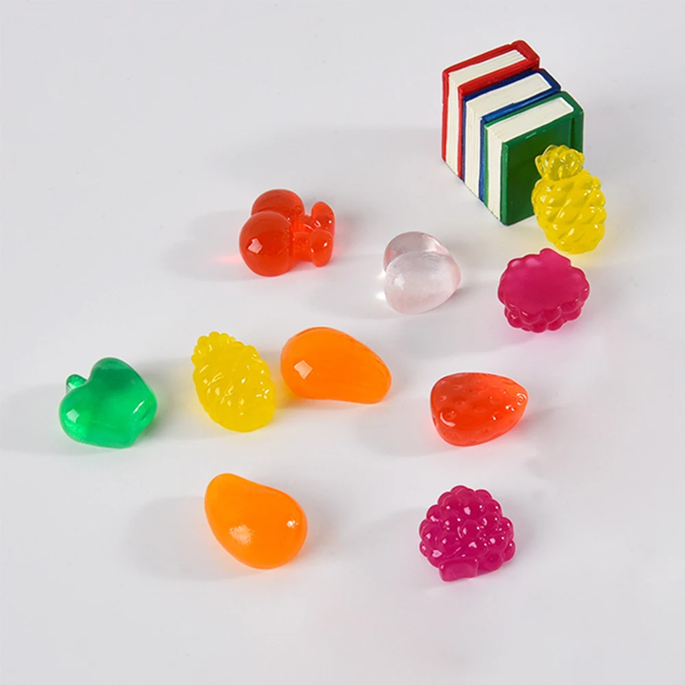 10PCS Simulated Fruit Candy Series Resin Flatback Cabochons For Hairpin Scrapbooking DIY Jewelry Craft Decoration Accessories